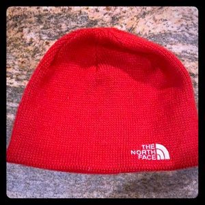 Red NorthFace beanie